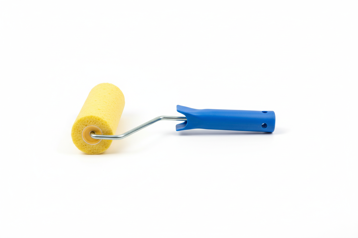 Rodillo esponja amarilla mango azul