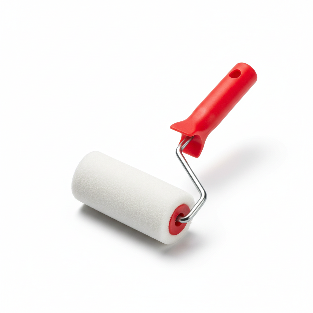 Rodillo espuma poliéster 5cm mango rojo